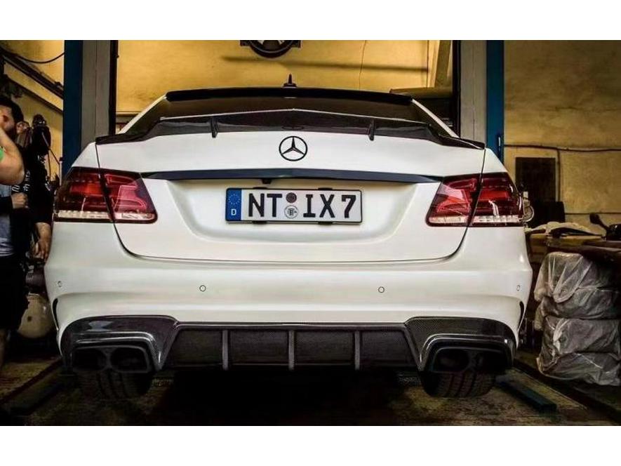 Mercedes-Benz E-Class W212 E63 Carbon Fiber Body Kit: Front & Rear Bumpers, Front Lip, Side Skirts, Rear Lip, Tail Wing, Hood.