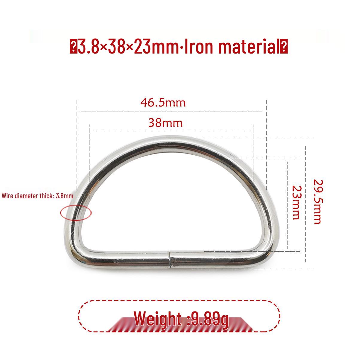 

Залізна срібляста D-подібна пряжка для аксесуарів для сумок і рюкзаків Sewn D-Ring Buckle
