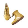 High-top Flat-bottomed Boxing Sneakers for Women's 2025 New Leather Round Head Versatile Casual Shoes Lace-up Martin Boots Tide