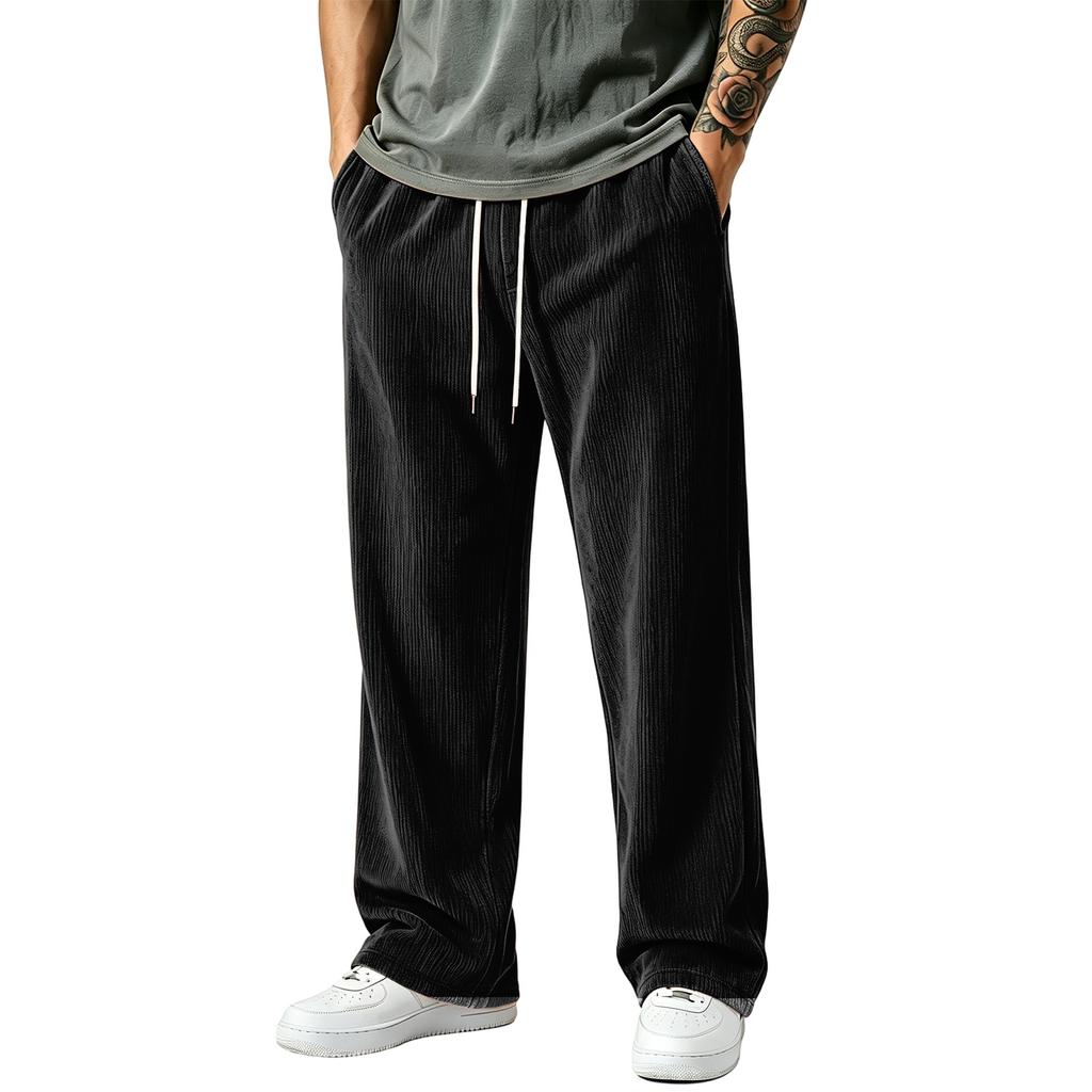 Herren Cordhose Lockere Passform Weiter Beinschnitt Lässig Street Bequem Hose