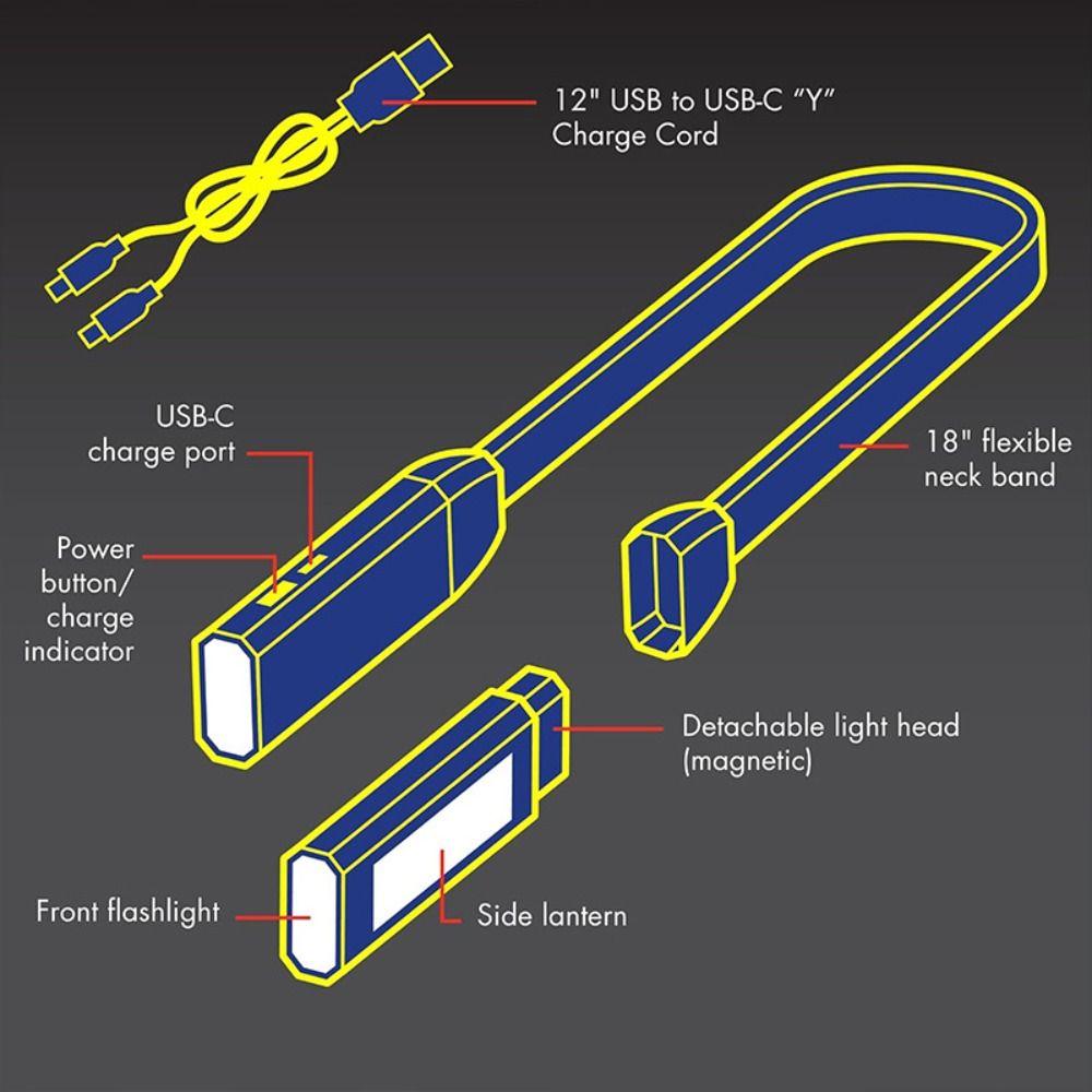Rechargeable Battery Crochet Light Flexible Design Book Light Hands-Free Neck Light  Repair Work