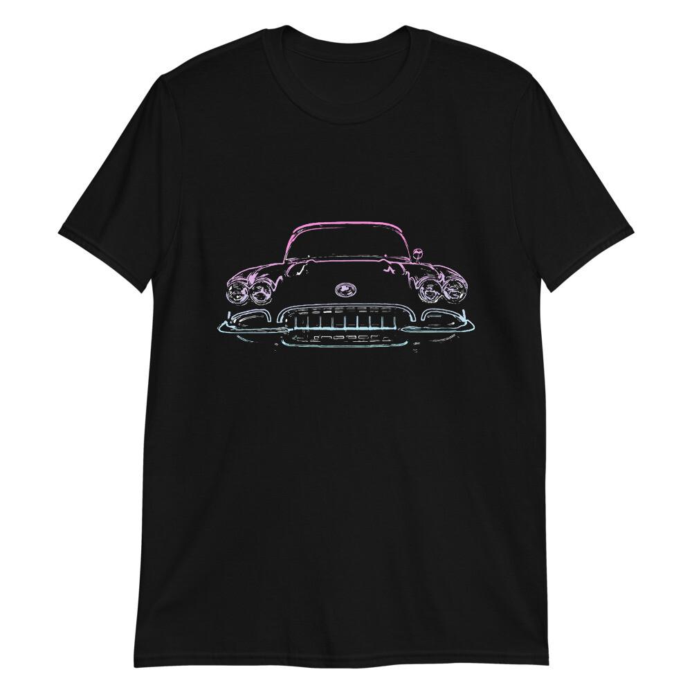 vette C1 Front Grille Antique Car Line Art Short-Sleeve Unisex T-Shirt XXXXL
