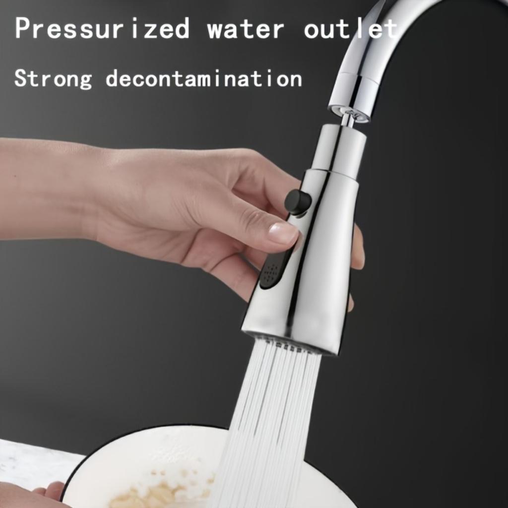 Three Mode Rotary Kitchen Faucet Bubbler with Nozzle - Multi-purpose, High-pressure, Splash Proof Design, Suitable for Bathroom and Sink Use