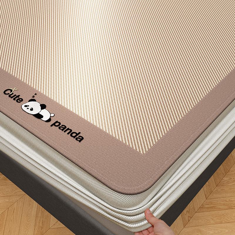 Machine Washable 3-Piece Ice Silk Cooling Mat Set with 2 Pillowcases, Breathable Summer Bed Sheet for Home Dorm, Soft Fitted Sheet