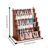 Tiered Accessory Display Stand | Walnut Finish, Jewelry Rack, Sturdy,