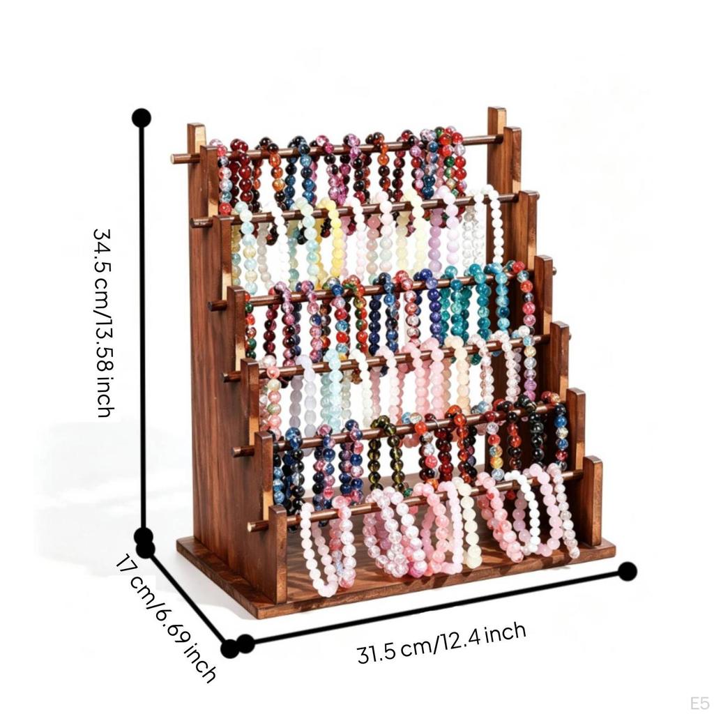 Tiered Accessory Display Stand | Walnut Finish, Jewelry Rack, Sturdy,