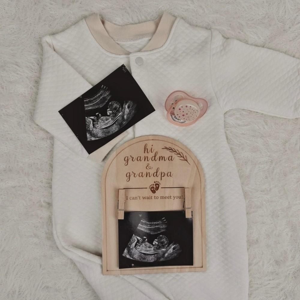 Wooden Stands Sonogram Picture Frame Rustic Pregnancy Gift Frame Newborn Birth