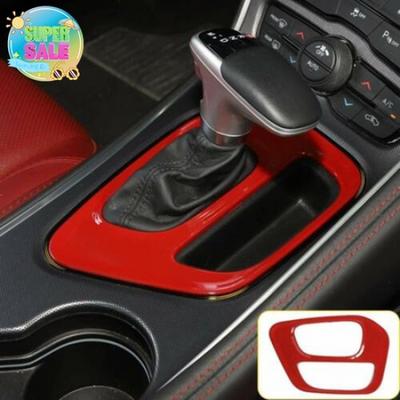 Inner Gear Shift Panel Decoration Cover Trim For Dodge Challenger 2015- Red