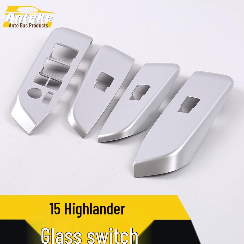 Compatible Highlander Glass Switch Decorative Frame for 15 Models - Car Door Window Armrest Lift Button Patch