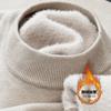 Men S Fleece Lined Half High Neck Pullover Sweater Solid Color Long Sleeve
