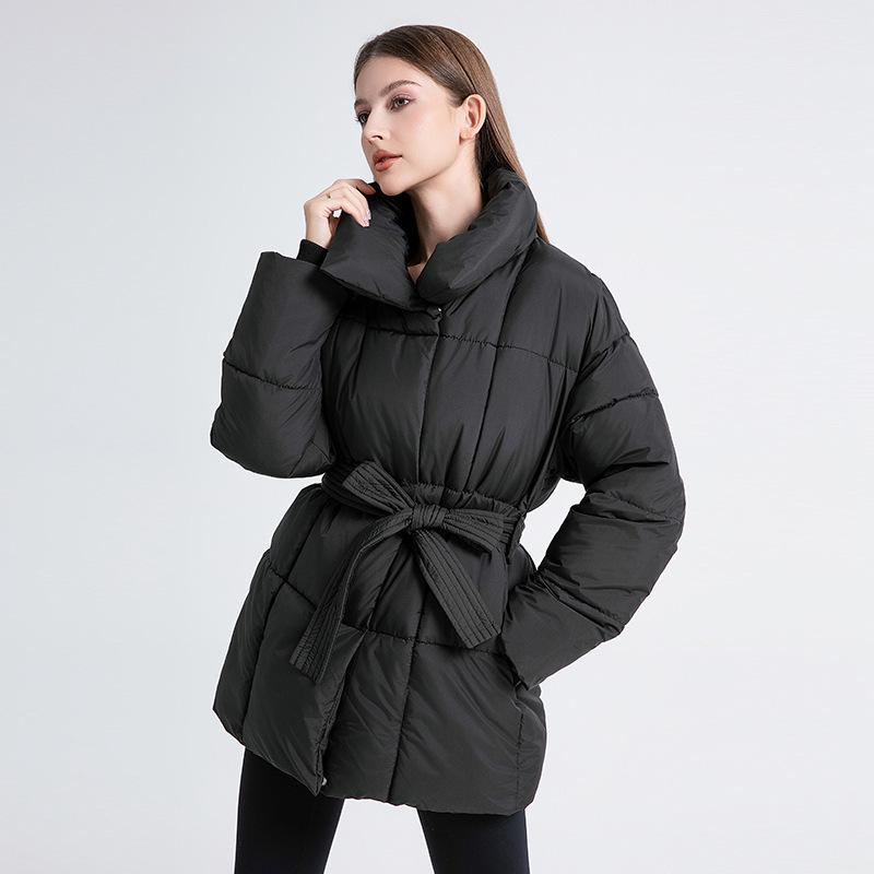 European & American Style Women's Mid-Length Down Cotton Jacket, 2024 Winter Outerwear Coat – New Design for Students