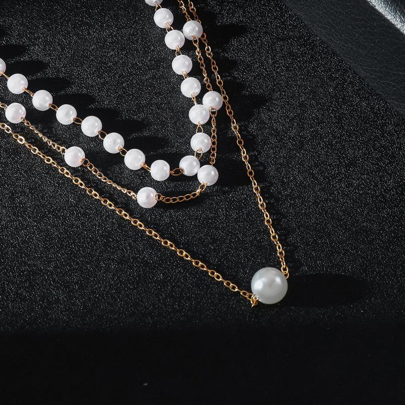Elegant Multi-layer Pearl Necklace - European & American Style, Versatile & Luxurious