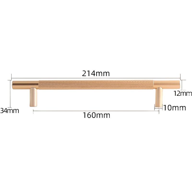 Modern Solid Aluminum Alloy Knurled Handles,Drawer Pulls,Furniture Door Carved Knobs,Round T Bar Handle Kitchen Cabinet Hardware