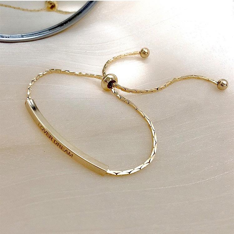 

Simple Word Adjustable Niche Design Retro Bracelet Vintage Female Tide Cold Wind Bracelet