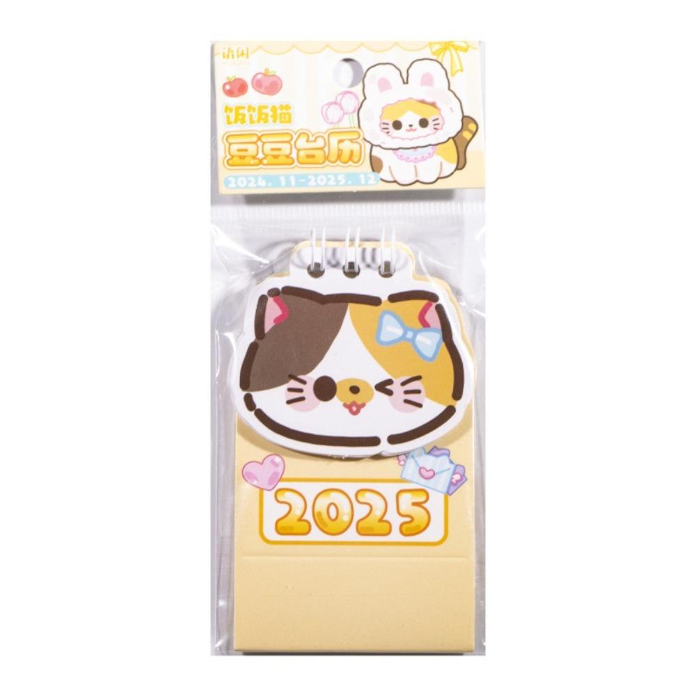 Coil Planner Mini Desk Calendar Cartoon Cat 2025 Coil Calendar Portable Desktop Calendar  Office