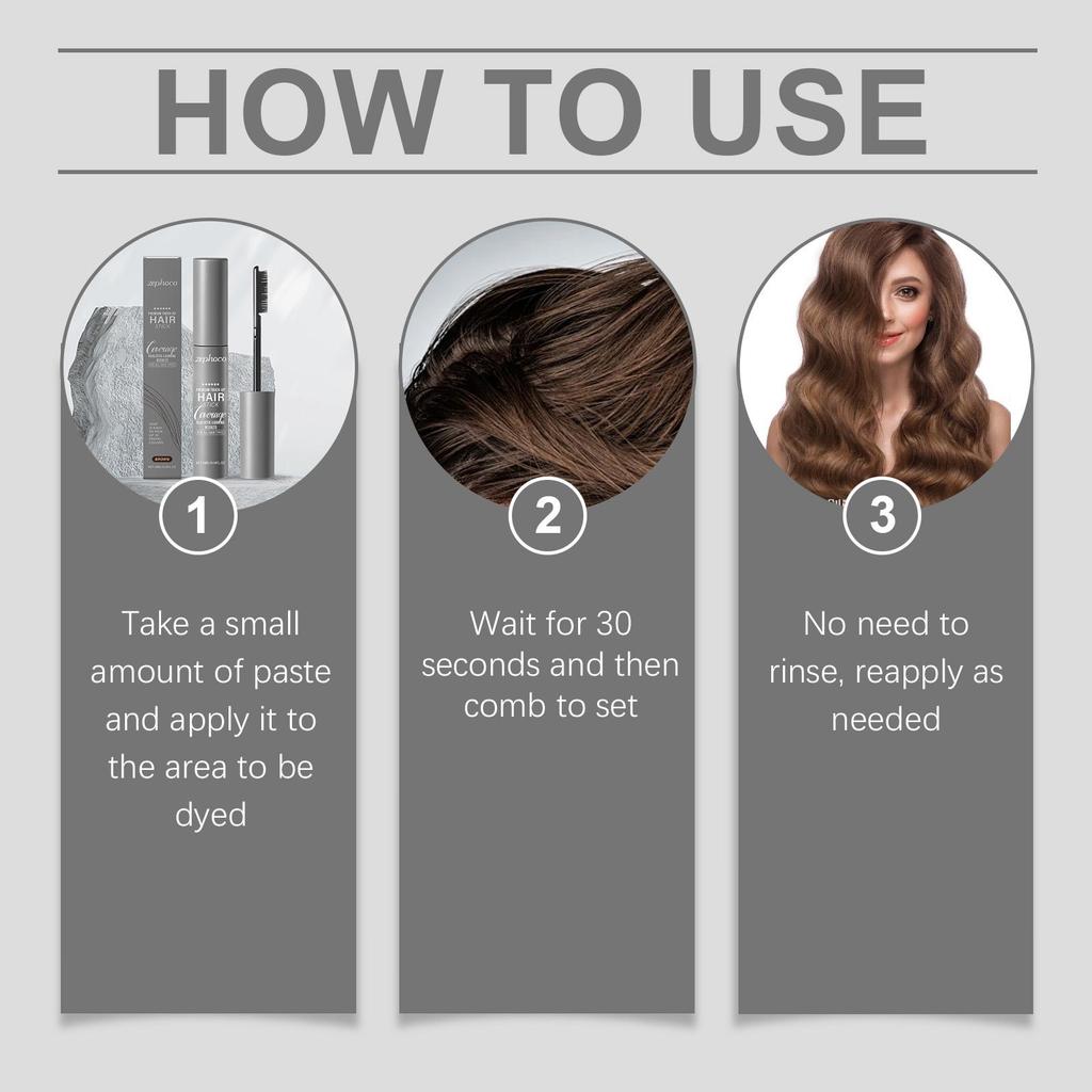 Brown Hair Styling Paste Waterproof and Sweatproof Long Lasting Natural Not Sticky Cover Natural Easy To Color