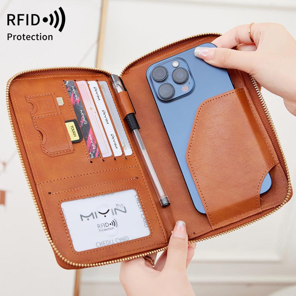2024 RFID Anti-Theft Multi-Functional Passport and Travel Document Bag