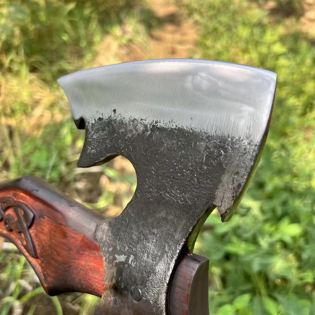 High-quality Carved Nordic Multi-functional Tactical Axe Portable Mountain Camping Survival Firewood Splitting EDC Hand Tool