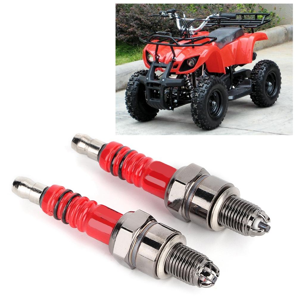 2Pcs Spark Plugs A7TC A7TJC 3 Electrode Fit for Scooter ATV Quads GY6 50cc 125cc