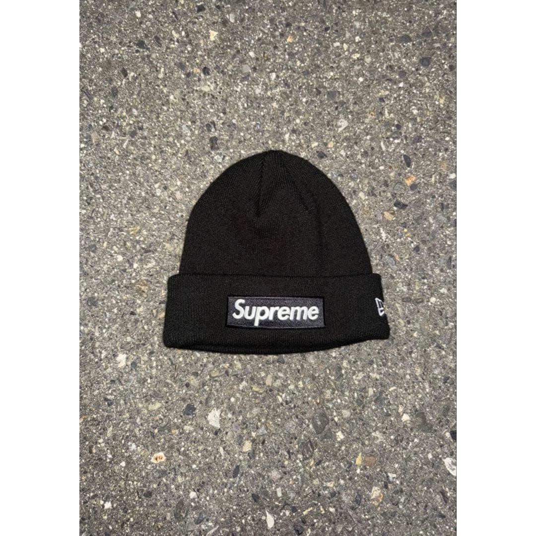 Used Supreme Box Logo Beanie Black y2k