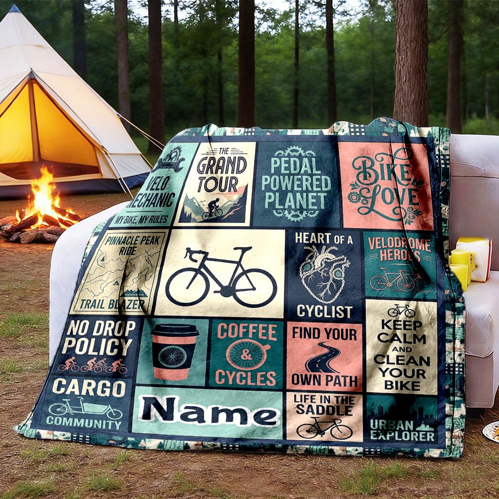 Customize Your Name Outdoor Blanket Cycling Adventure Comfortable Soft Lightweight Allseason Multipurpose Blanket For Travel Camping Picnics Sofa