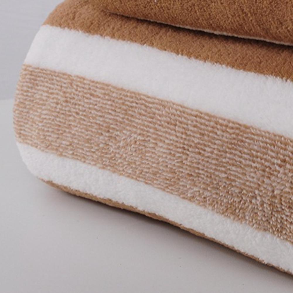 Bath Towel Wrapped In Thick and Enlarged Absorbent Face Wash, Home Wide Striped Coral Fleece Towel Set