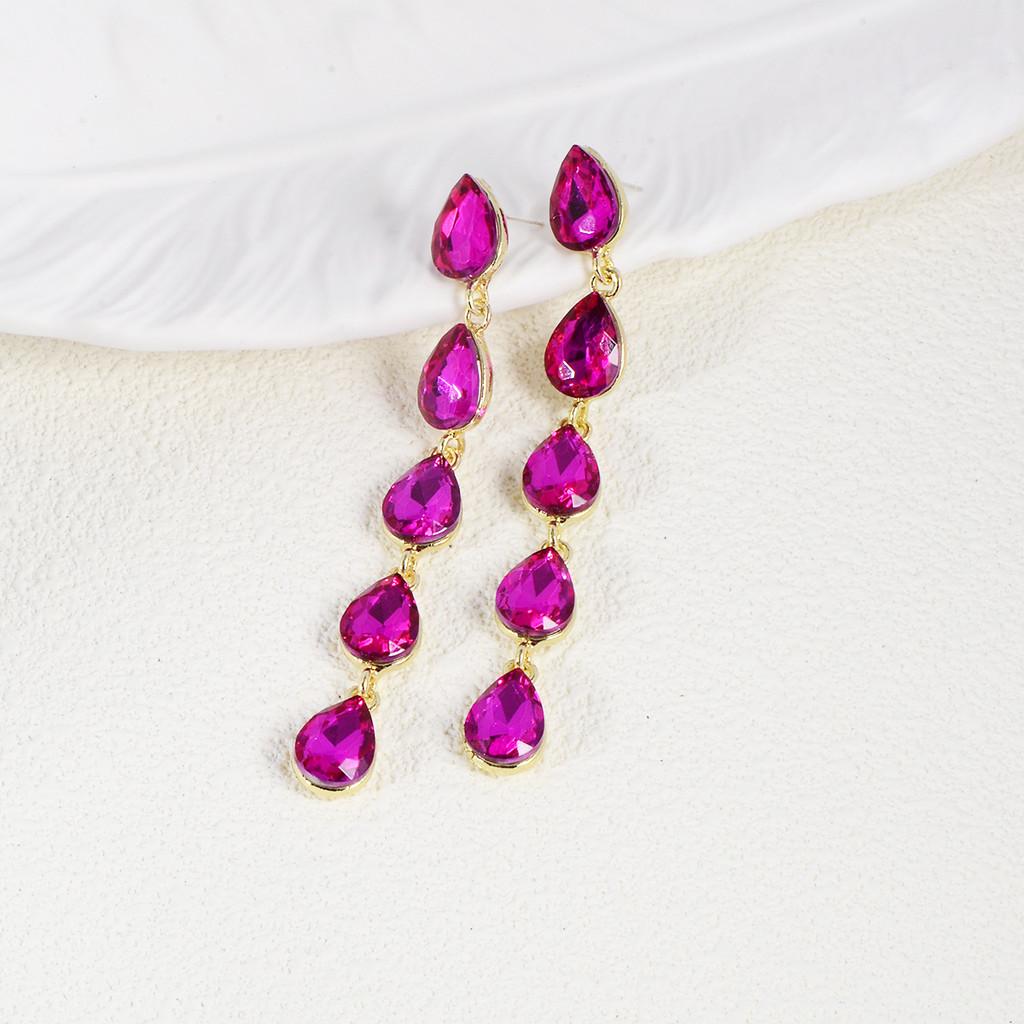 Water Drop Earrings Silver Long Dangle Jewelry For Women Gift
