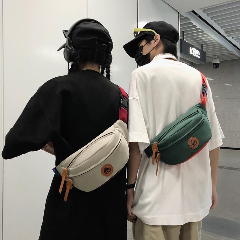 Einfache sportliche trendige Marken-Brusttasche, die gleiche Tasche für Männer und Frauen, Schüler-Bauchtasche, Nischen-Umhängetasche mit großem Fassungsvermögen, Umhängetasche für Damen