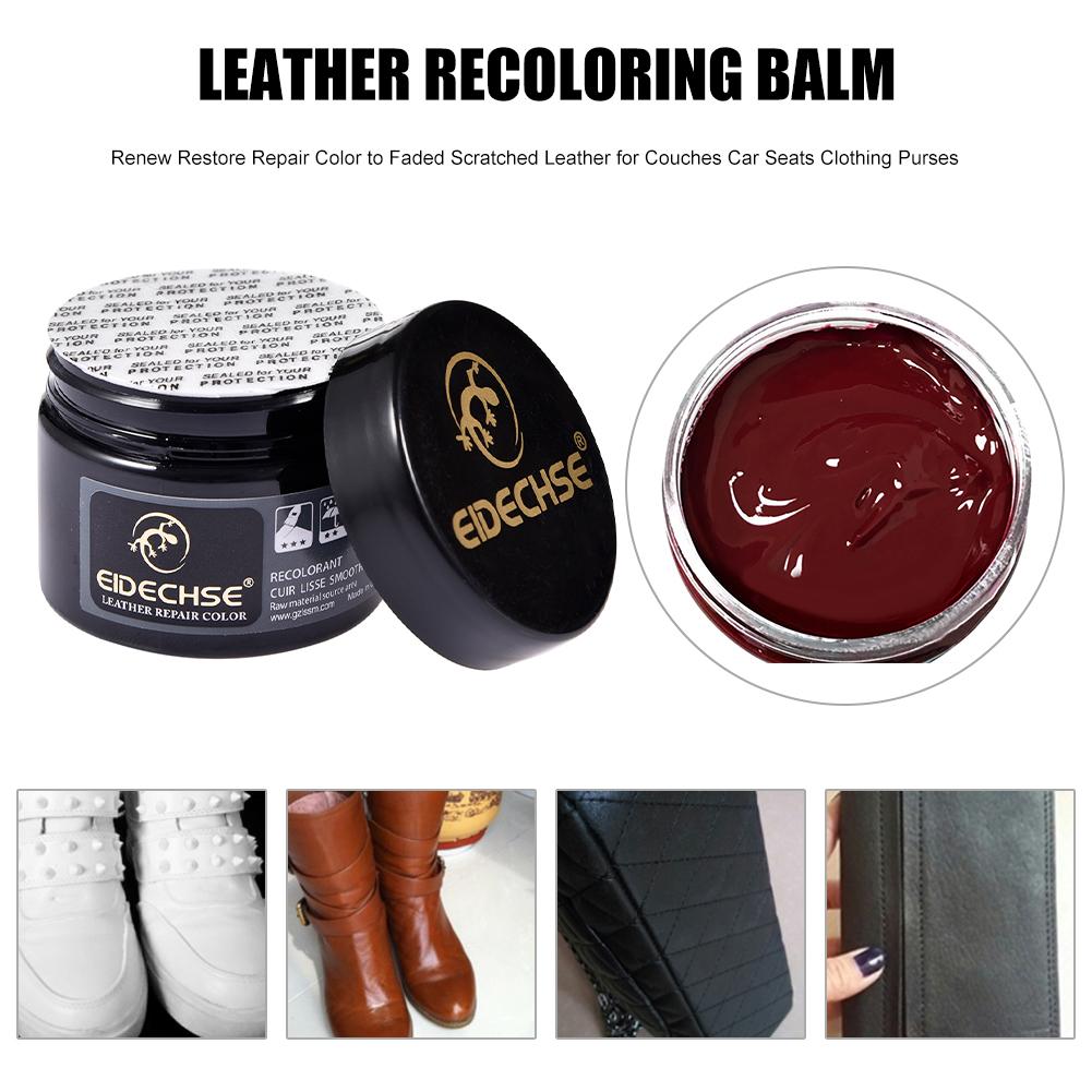 Leather Recoloring Balm Renew Restore Repair Color To Faded Scratched Leather for Couches Car Seats Clothing Purses 1.7 Oz