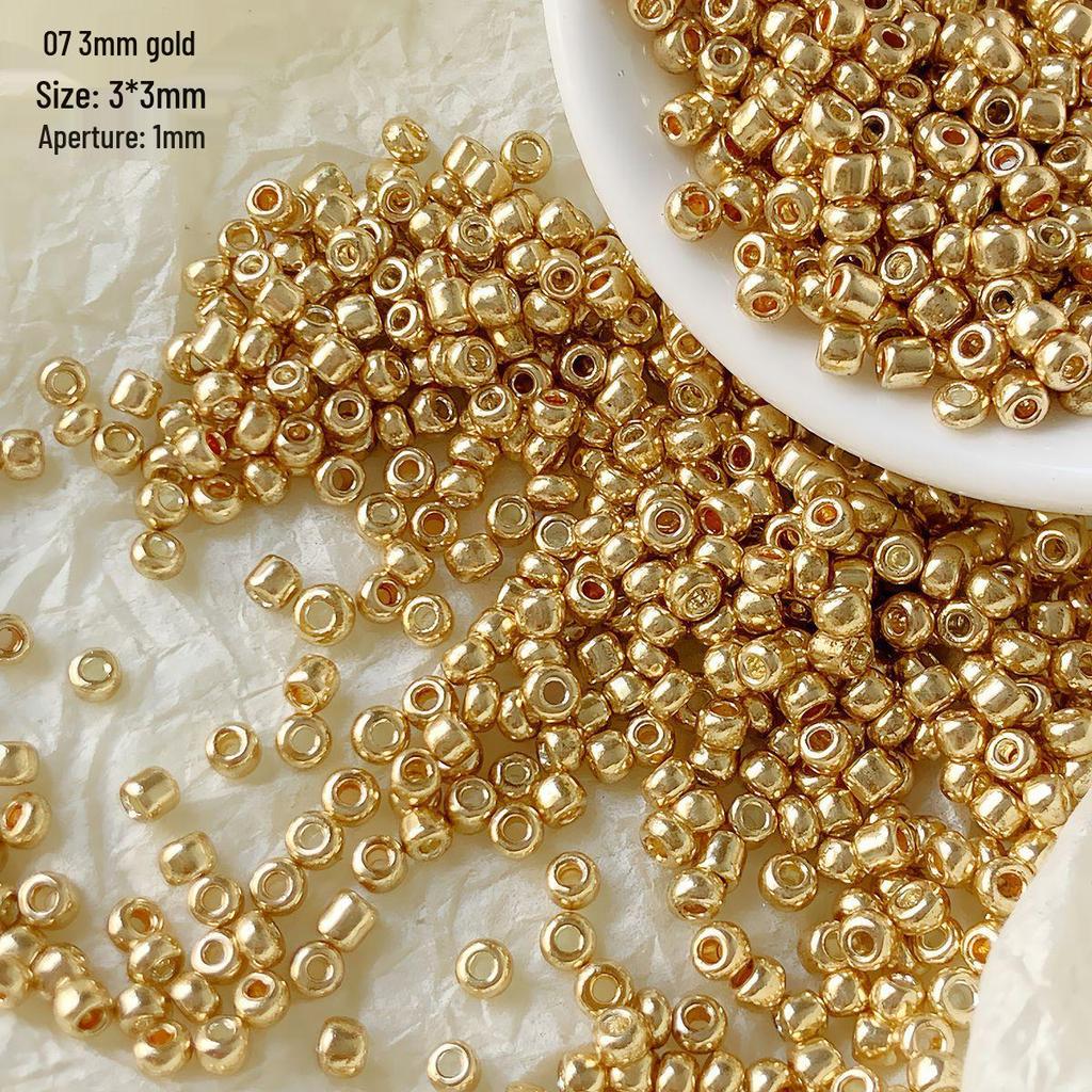 Perline di Rocaille Premium da 3mm Elettrolitiche Oro e Argento per Creazione di Gioielli Fai da Te
