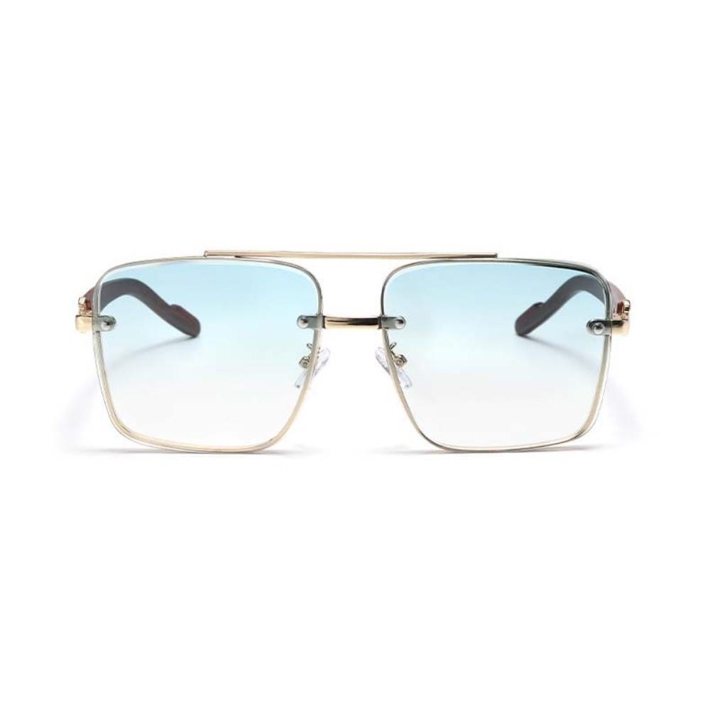 Zinc Zinc Alloy Double-bar Sunnies Eyewear Anti-UV Plain Glasses Unisex Polarizing Lens Sunglasses  Daily