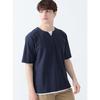[Beams Heart] S/S TEE Cool Touch Sensation Key Neck Layered T-shirt Men's NAVY M 42040333639