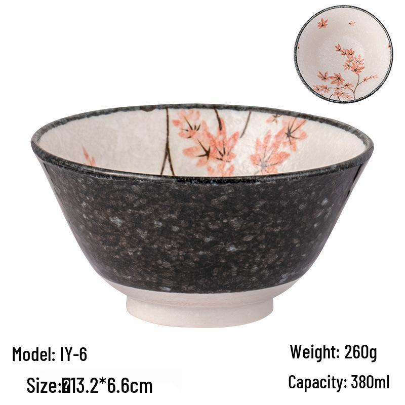 Mino Ware Japanese Underglaze Antique Ceramic Rice and Soup Bowl - Personalized Retro Tableware