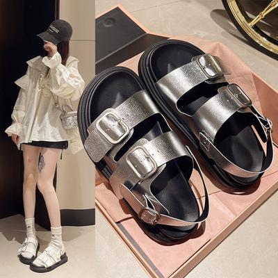 Sandals Girl 2025 New Summer Popular Fashion Versatile Skirt Ins Fairy Style French Flat Roman Shoes