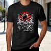Vintage Samurai Sword Motorcycle Rider Print Tshirt Unisex Unisex Hip Hop Street Style Soft Cotton Short Sleeve