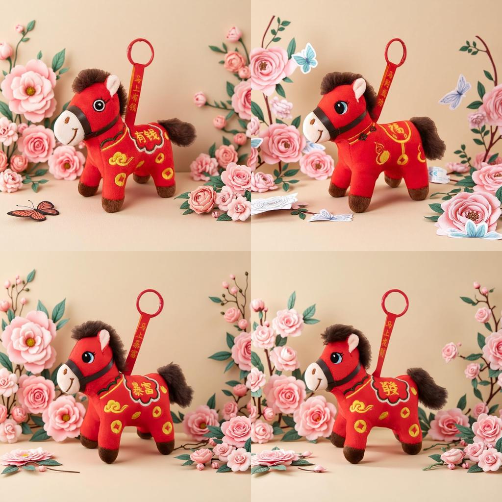 Year Of The Horse Plush Toy With Pp Cotton Filling For Chinese New Year Gift Collection