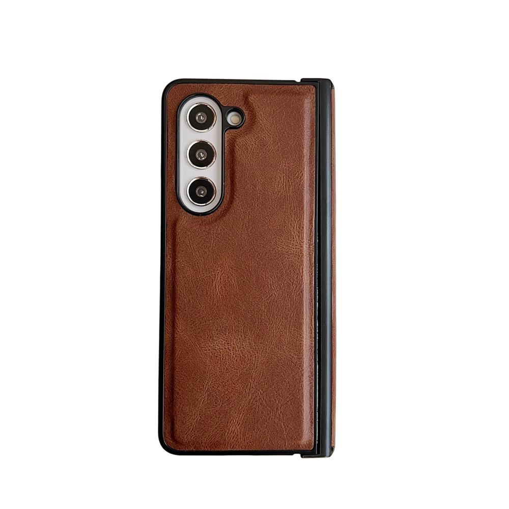Business Retro Texture Skin-friendly Leather Phone Case For Samsung Galaxy Z Fold 7 6 5 4 3 Full-pack Shockproof Protector Cover