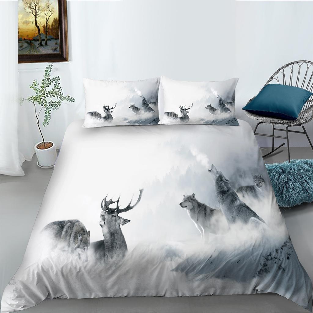 Bedding Two Or Three-Piece Set Wolf Series Digital Printing Polyester