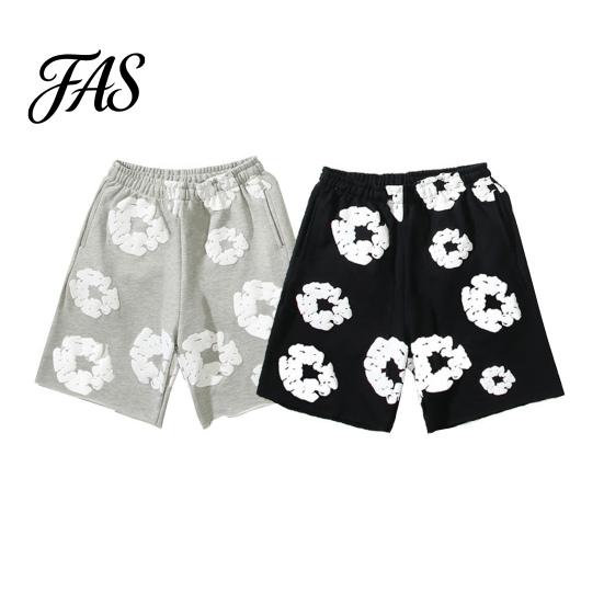 Pantaloncini da uomo con motivo Kapok Estate Stampa Floreale Coulisse Vita Elastica Ampio Tasche Corte Pantaloni Corti Pieghe Vacanza Spiaggia Sportivo Casual Abbigliamento Casa