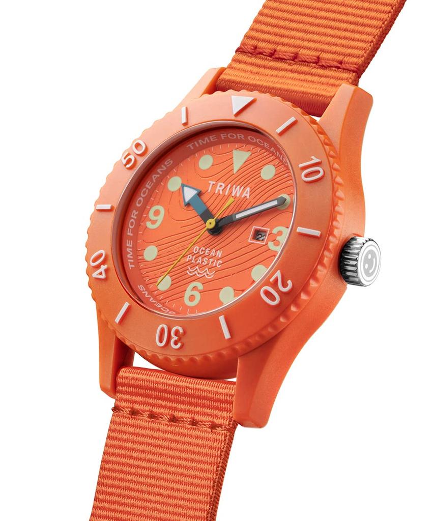 Watch TIME FOR OCEANS SUBMARINER NEMO Orange Official Import Swedish Nordic Design Recycled Nylon Strap TRIWA/Triwa Men's & Women's (Unisex)
