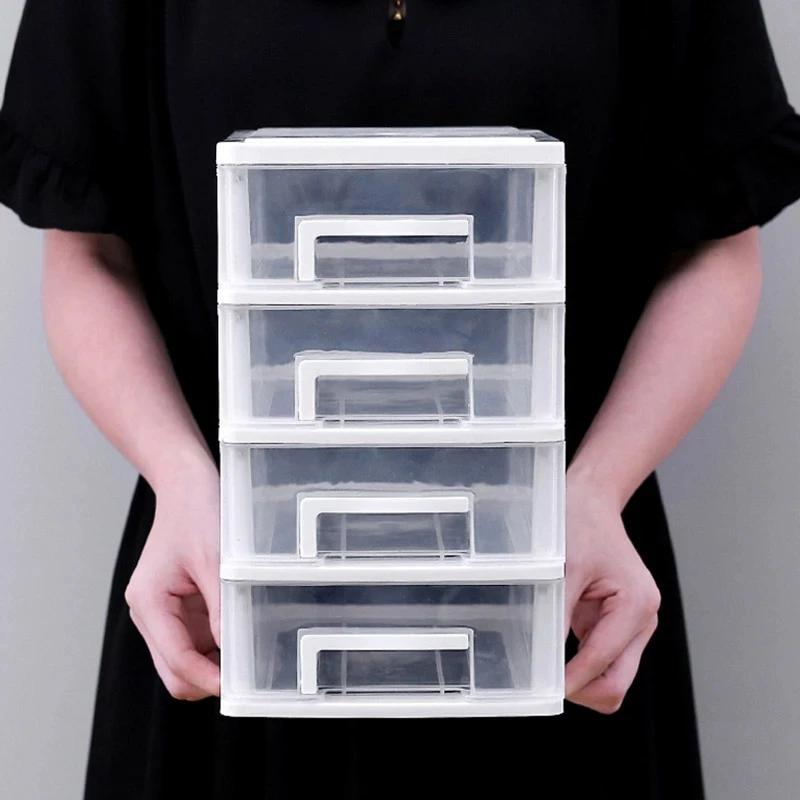 2/3/4/5 Layers A4 Paper Document Storage Box Transparent Plastic Desktop File Sundries Drawer Makeup jewelry Storage Organizer