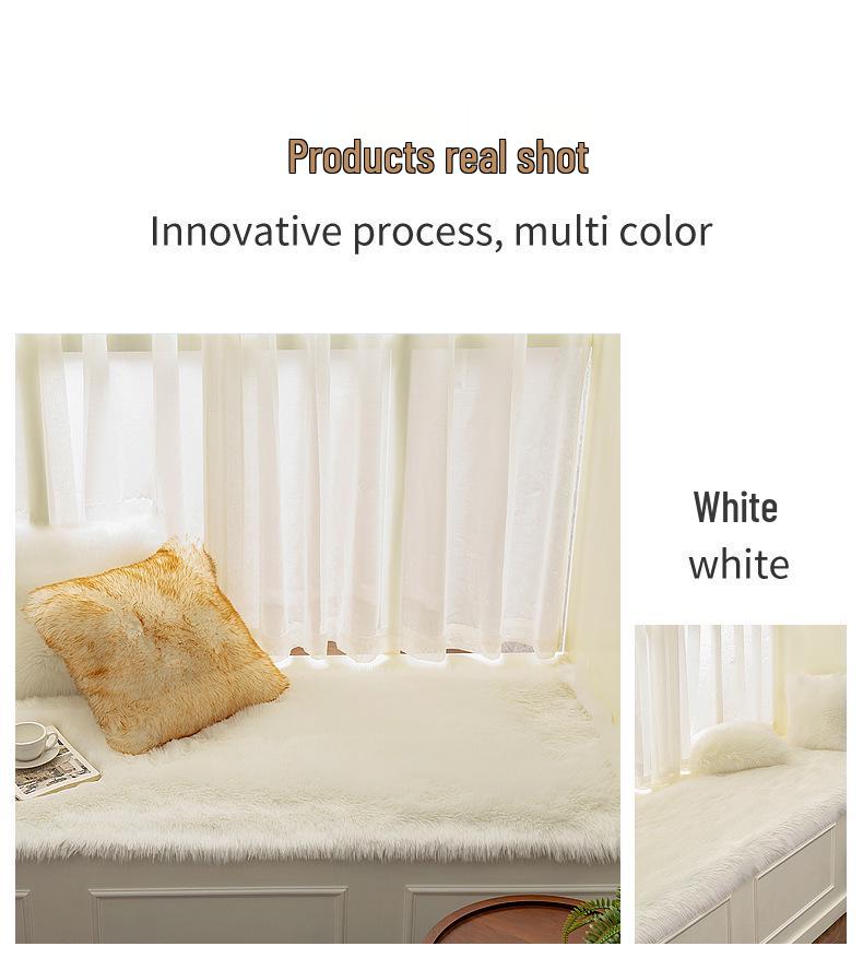 Nordic-Style Imitation Wool Plush Bay Window Blanket Mat - Customizable for Bedroom or Balcony