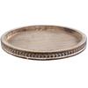Round Wood Tray Rustic Wood Beaded Tray Elegant Serving Tray Decorative Coffee Table Tray Home Decor Kitchen Storage Tray