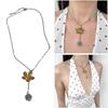 Fashionable Floral Pendant Necklace Women's Exquisite Necklace Jewelry Floral Pendant Neck Chains Accessory Ornament
