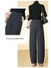 Women's Winter Thickened Velvet Wide-Leg Wool Pants - High Waist Slimming Casual Straight Leg Design.