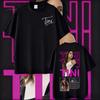 2025 Cantora TINI Turnê de Álbum Camisetas Masculinas Hip Hop Roupas de Alta Qualidade Casuais Confortáveis Oversized 100% Algodão Puro Camiseta Y2k