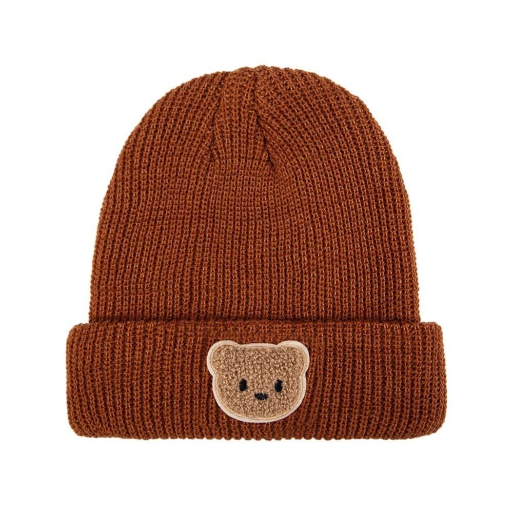 

Warm Beanie Cap Cute Cartoon Pullover Cap Fashion Knitted Hat Baby коричневий