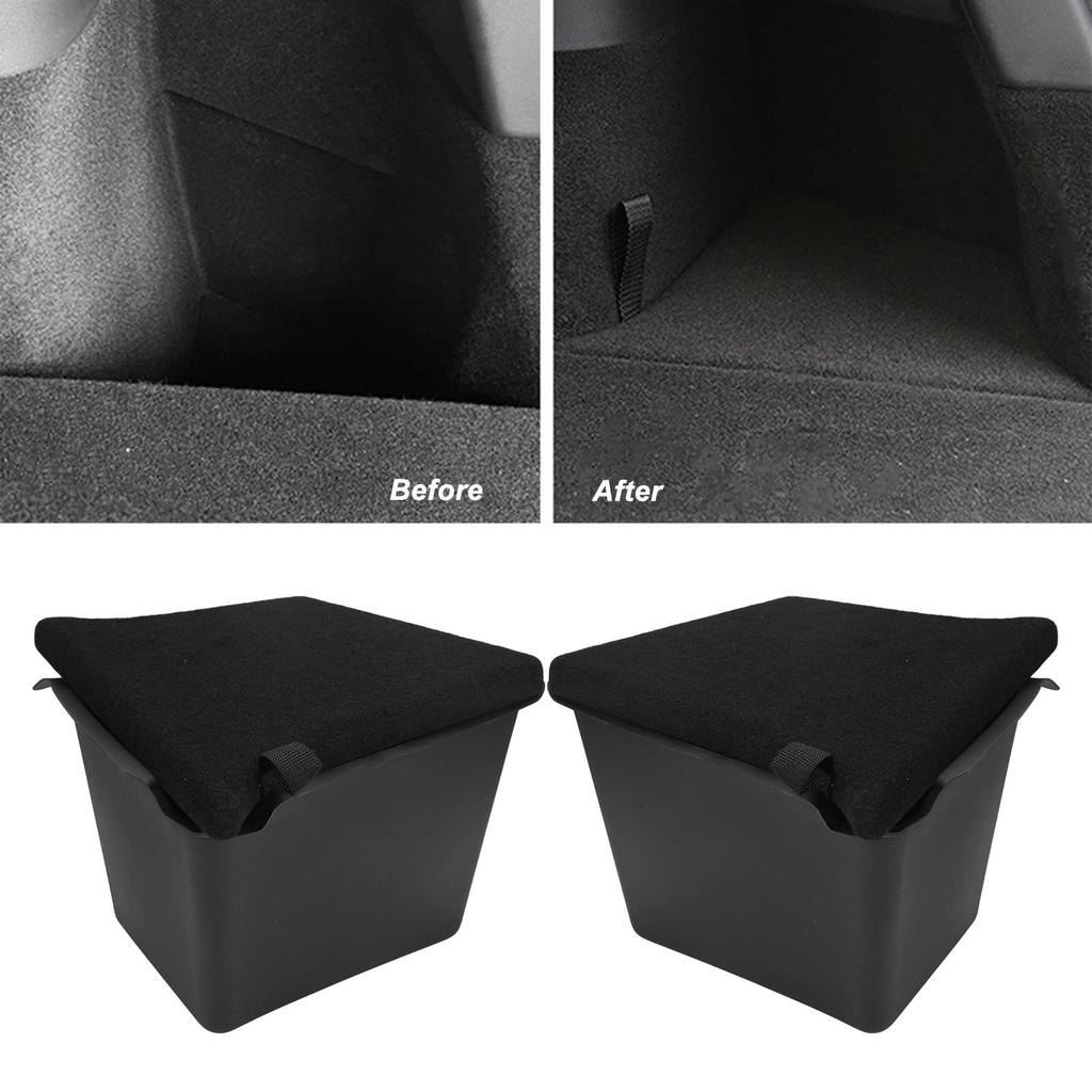 Tesla Model Y Trunk Organizer Storage Box, Rear Trunk Side Storage Packets (2 Pack) for Tesla Model Y 2020-2022, Black