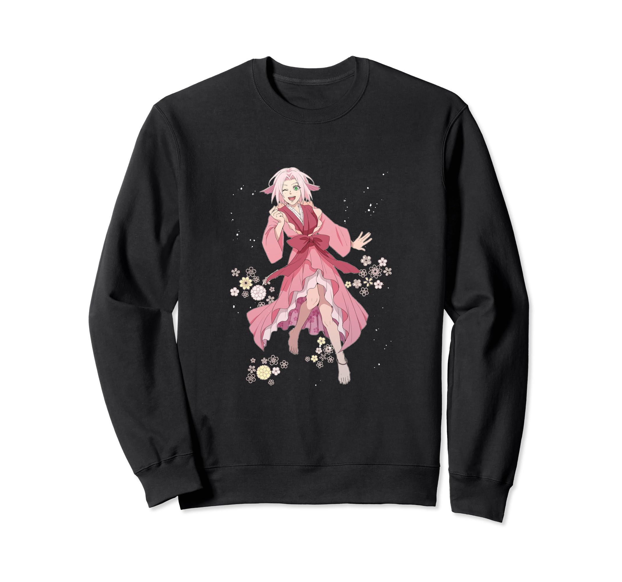 

Cute pink haired anime girl in Sakura Sakura Sweatshirt yukata чёрный
