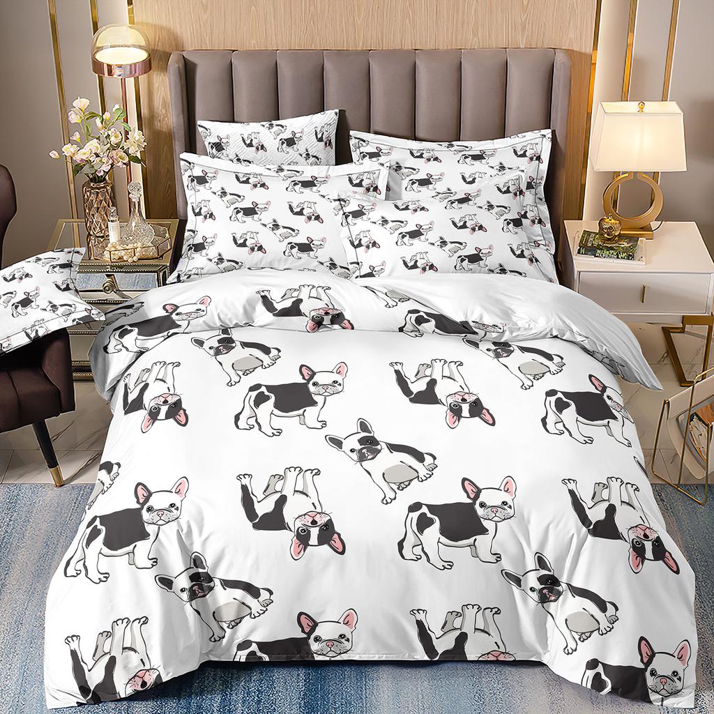 Children'S Cartoon Animal Panda Dog Toy Car Bedding 3D Digital Printing Three-Piece Set